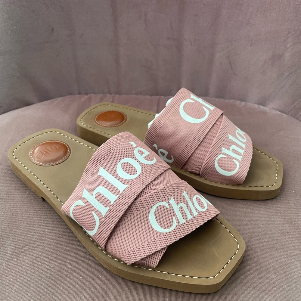 Chloé Woody Pink Slide Sandals - Picture 3 of 7